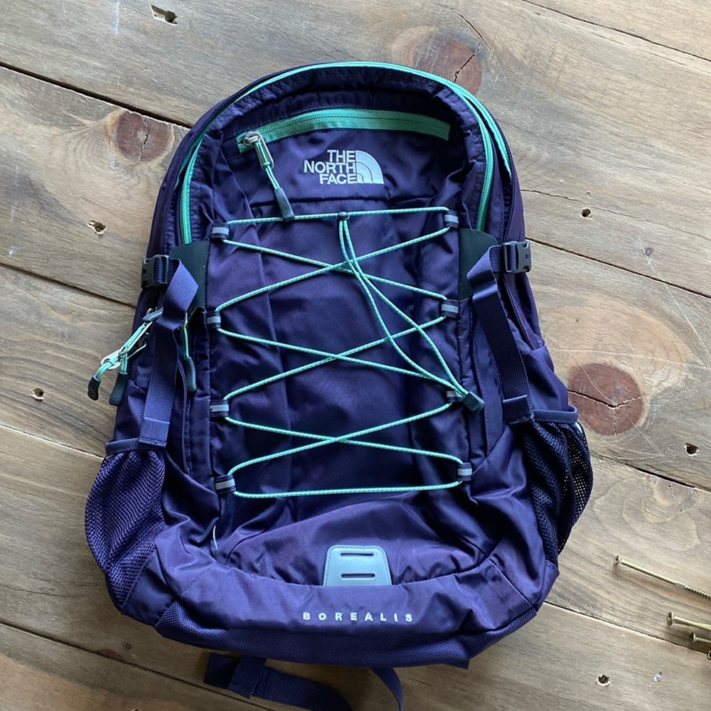 Purple and Turquoise The North Face Backpack